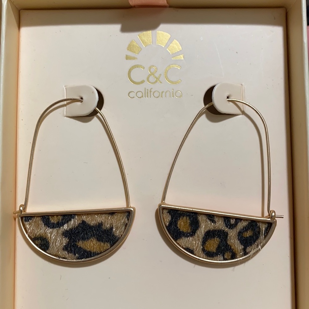 Brand New C&C California leopard earrings